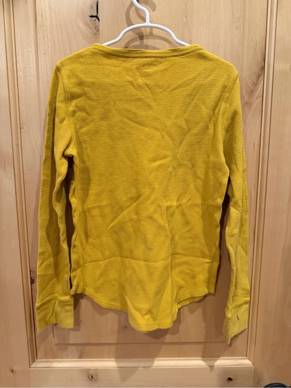 Old Navy Kids Mustard Yellow Waffle-Knit Long Sleeve Tee